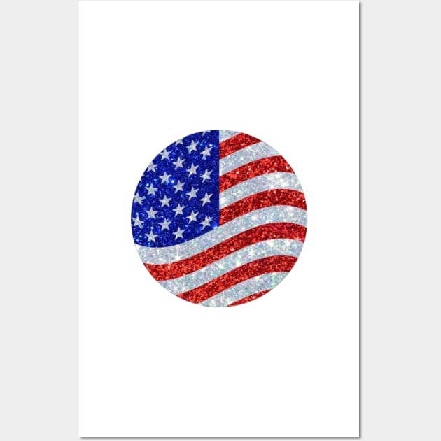 USA Flag Glitter Wall Art by anacarminda